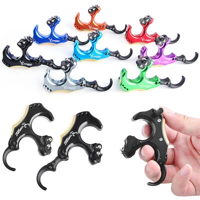 Archery Release Aid 3 4 Finger Thumb Trigger Back Tension Brass Weight Shooting  - Image 1 of 4