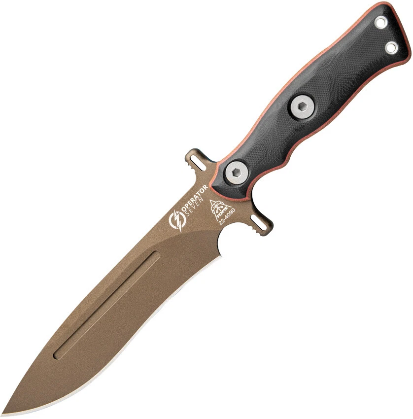 TOPS Operator 7 Fixed Blade Knife - Midnight Bronze | Tan Micarta (OP7-03)