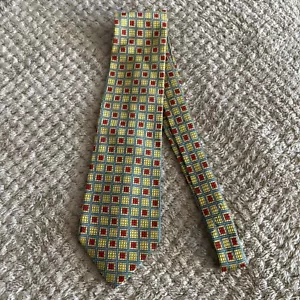 Ermenegildo Zegna Gold Red And Blue Woven Silk Tie - Picture 1 of 9