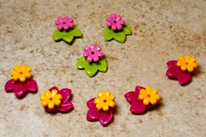 LEGO Bulk Flowers Friends Colorful Leaves Pink Yellow Lot of 8 Petals Plants - Picture 1 of 1