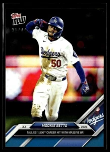 2024 Topps Now 33 Mookie Betts Los Angeles Dodgers 1500 Hits Blue Parallel 31/49 - Picture 1 of 2