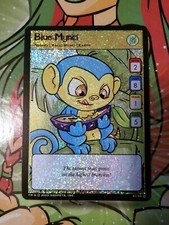 Blue Mynci Holo S1/S6 EXC - 2003 Base Set Neopets Trading Card Game - Light Play