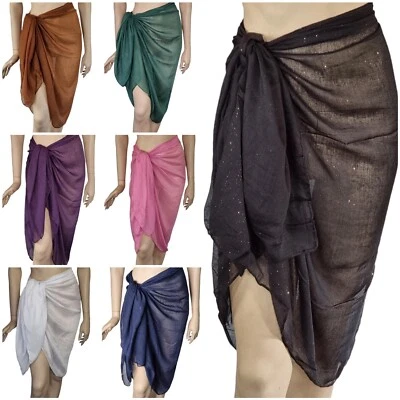 Glitter Beach Sarongs Skirt Wrap Cover Up Sarong One Size Fits Most - Image 1 of 2