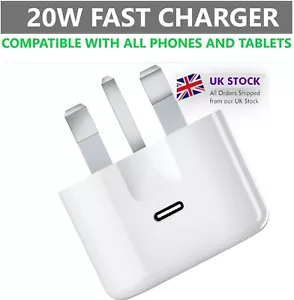 For iPhone 16 Pro Max Plus Fast 20W USB-C PD Plug Charger Adapter Cable - Picture 1 of 49