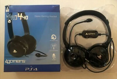 4Gamers PRO4-40 Wired Stereo Gaming Headset PS4 Gaming Headphones Mic 3.5mm - Image 1 of 4