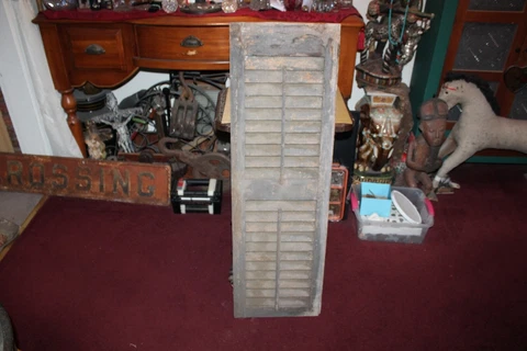 Antique Wood Window Shutter Country Barn Farm Primitive Shutter #4 Shabby Chic Cover