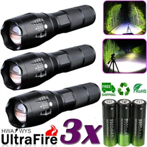 Tactical Waterproof T6 LED Flashlight+Rechargeable Battery 3.7V Li-ion Batteries - Picture 1 of 16