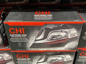 CHI Electronic Clothing Iron w Retractable Cord Titanium-Infused Soleplate 1700W - Picture 1 of 10