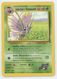 Sabrina's Venomoth 34/132 NM LP MP HP Rare Gym Heroes Pokemon Card 2000 WOTC - Picture 1 of 7
