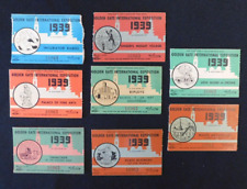 Golden Gate International Exposition 1939 Used Ticket Stubs - Lot Of 8 Stubs