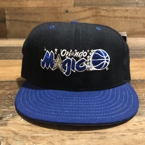 VTG Orlando Magic Hat Cap YOUTH Fitted 6 3/4 Black USA Made New Era 90s - READ - Picture 1 of 10
