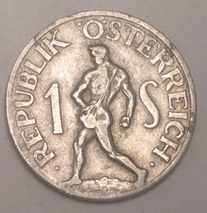 1946 Austria Austrian One 1 Schilling Sower Eagle Coin VF - Picture 1 of 2