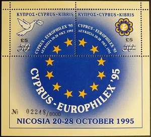 Zypern, gr.: Block 18, Überdruckausgabe, EUROPHILEX 1995 mit Folder, postfrisch - Picture 1 of 2