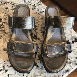 NAOT Treasure gunmetal silver gray wedge Double Strap sandal 42 11 - 11.5 - Picture 1 of 8