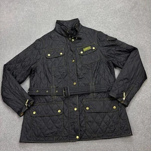 Barbour Jacket Womens Large Black Quilted Country Hunting Field Coat Lady - Picture 1 of 8