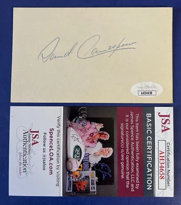 Dave Concepcion Signed 3x5 Index Card JSA COA AH34658 - Image 1 of 2