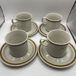 Vtg Genuine old brook collection stoneware Japan 4 piece set cup and saucers - Picture 1 of 4