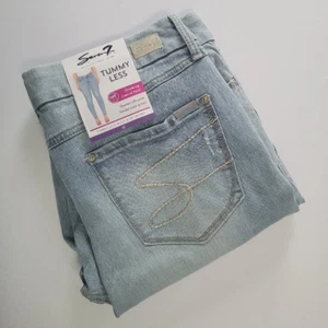 Seven 7 Tummy Less High Rise Skinny Distressed Denim Blue Jeans Women's 16 - Picture 1 of 13