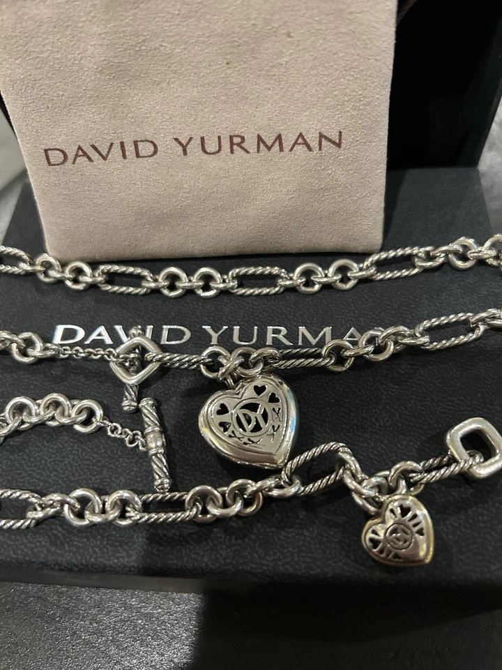 Collar Corazón David Yurman con Colgante Plata de Ley 925/Oro Amarillo 18k Foto 1 de 4