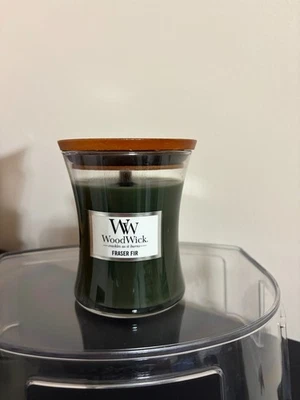 NEW WoodWick Medium Hourglass Candle 9.7 oz Crackles as it Burns,  FRASER FIR - Image 1 of 2