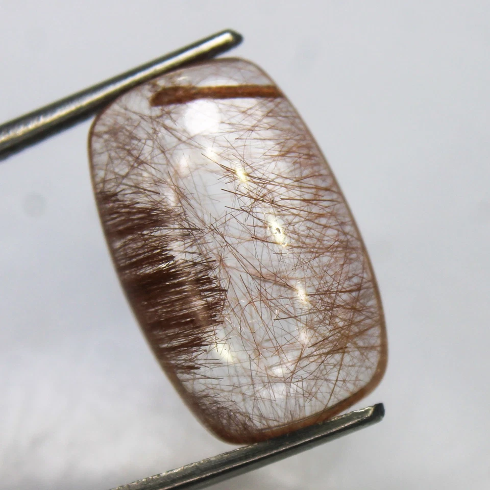 Natural Red Rutile Quartz Cabochon In Cushion Shape 10.80 Carats 18x11x6 mm - Image 1 of 4