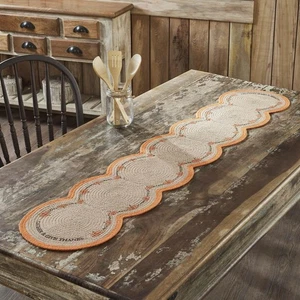 Corredor de mesa de calabaza plantilla natural Harvest Blessings 12x60 algodón trenzado,... - Imagen 1 de 5