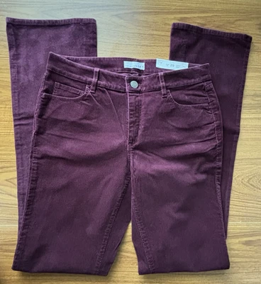 Ann Taylor LOFT NWT Womens Burgundy Corduroy Curvy Boot Cut Pants Sz 29T 8T $60 - Image 1 of 4