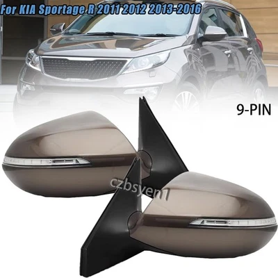 1 par de espejos retrovisores laterales de puerta 9 PIN para calefacción KIA Sportage R 2011-2016 Foto 1 de 4