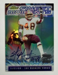 2000 Topps #FM7 Stephen Davis Finest Moments Refractor Auto  AR136 - Picture 1 of 2