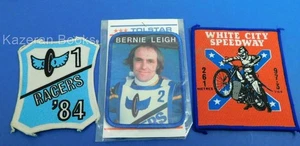 3x Speedway Motorcycle Racing Cloth Patch Badge inc Sealed Reading Bernie Leigh - Picture 1 of 6