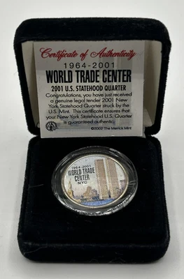 2001 NY  WORLD TRADE CENTER 9/11 WTC New York Quarter w COA - Image 1 of 3