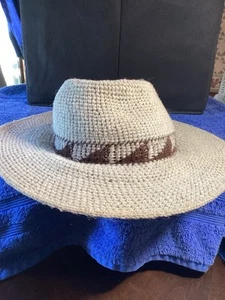 Vintage Handmade Alpaca Wooo Fedora Hat Brim Is 13.5 Inches Wide. Made In Peru - Bild 1 von 8
