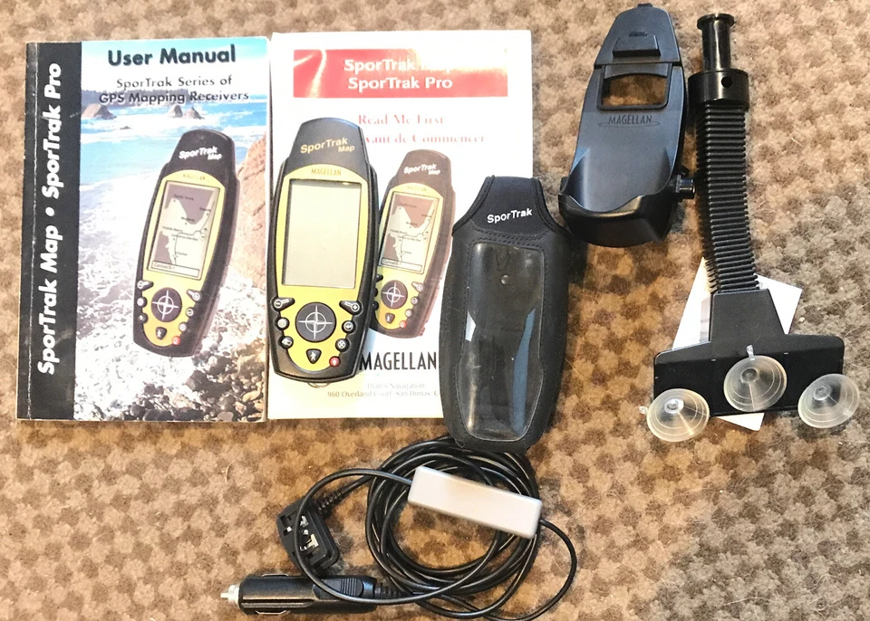 MAGELLAN Sportrak Map GPS Bundle Manual, Case,CD Maps. Car Mount, With 12v Power - Image 1 of 4