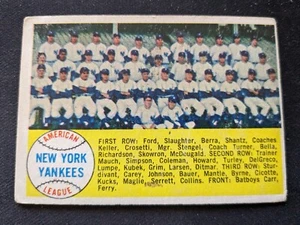 1958 Topps Baseball Card # 246 New York Yankees Team CL (VG/EX) - Picture 1 of 3