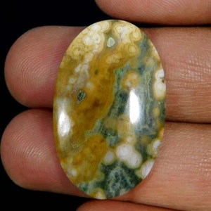 Piedra preciosa suelta cabujón ovalado jaspe marino único natural 16,70 quilates - Imagen 1 de 3
