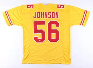 Derrick Johnson Signed Kansas City Chiefs Throwback Jersey (PSA COA) 4xPro Bowl - Picture 1 of 4