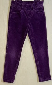 Gymboree Little Girl Sz 4 Pants Purple Velour Jeggings Elastic Waist Pockets EUC - Picture 1 of 10