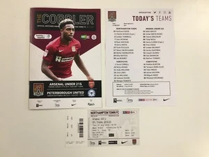 NORTHAMPTON TOWN vs ARSENAL | LEASING.COM TROPHY PROGRAMME | TEAMSHEET | TICKET - Picture 1 of 1