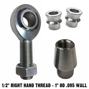 RIGHT 1/2" Chromoly Heim Joint Rod End & High Angle Spacers 1" OD .095 Wall Tube - Picture 1 of 10