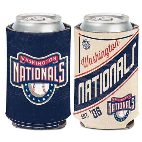 Washington Nationals 12oz Two Sided Vintage Can Cooler [NEW] Holder Foam Koozie Cover