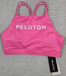 Peloton Cadent High Neck Cire Strappy Elevate Sports Bra Women Sz M Pink - Picture 1 of 7