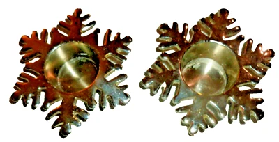 2 CANDELABROS VOTIVOS CAJA Y BARRIL COPO DE NIEVE TONO PLATA Foto 1 de 4