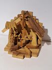 VINTAGE ONE PIECE WOOD CARVED NATIVITY 5.5&quot; MADE IN ISREAL