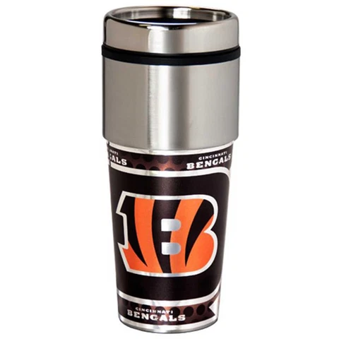 Cincinnati Bengals 16oz Stainless Steel NFL Travel Mug Cover