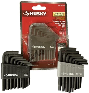 Husky SAE Short Arm Hex Key Allen Wrench Lot of 3 (2 SAE and 1 Metric) 30 Pieces - Picture 1 of 1