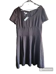 Talbots Chocolate Brown Crepe A Line Dress Size 14 Knee Lenghth - Picture 1 of 12