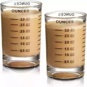 2 Pack Shot Glass Measuring Cup 3 Ounce Heavy Base Jigger Espresso Shot Glass - Picture 1 of 2