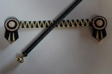 Black & Gold Satin Browband & Black Wrapped Show Crop Set - NEW