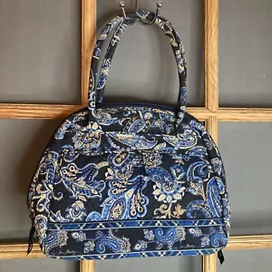 Vera Bradley Quilted Windsor Navy Handbag - Two Front Pockets 13x10x5.5 - Picture 1 of 10