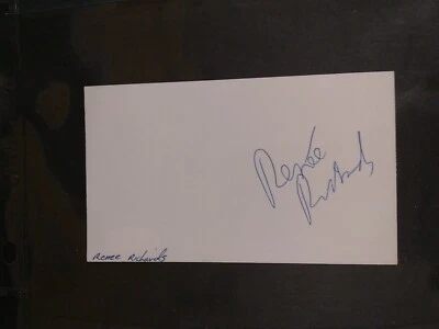 Renee Richards Signed Index Card Autograph JSA COA Tennis Legend -1 # - Image 1 of 3
